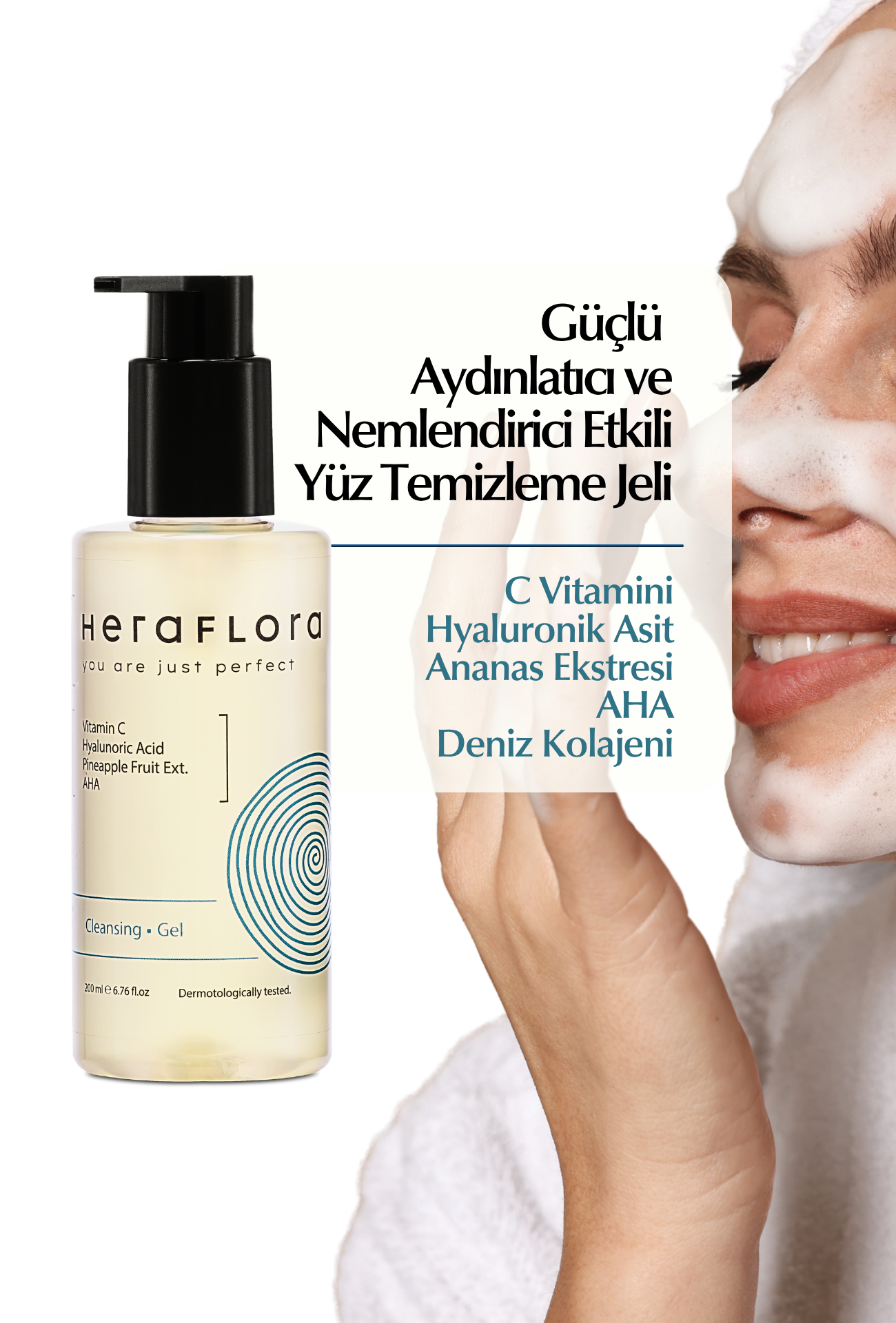Yüz Temizleme Jeli Nemlendirici, Aydınlatıcı - 200 ml