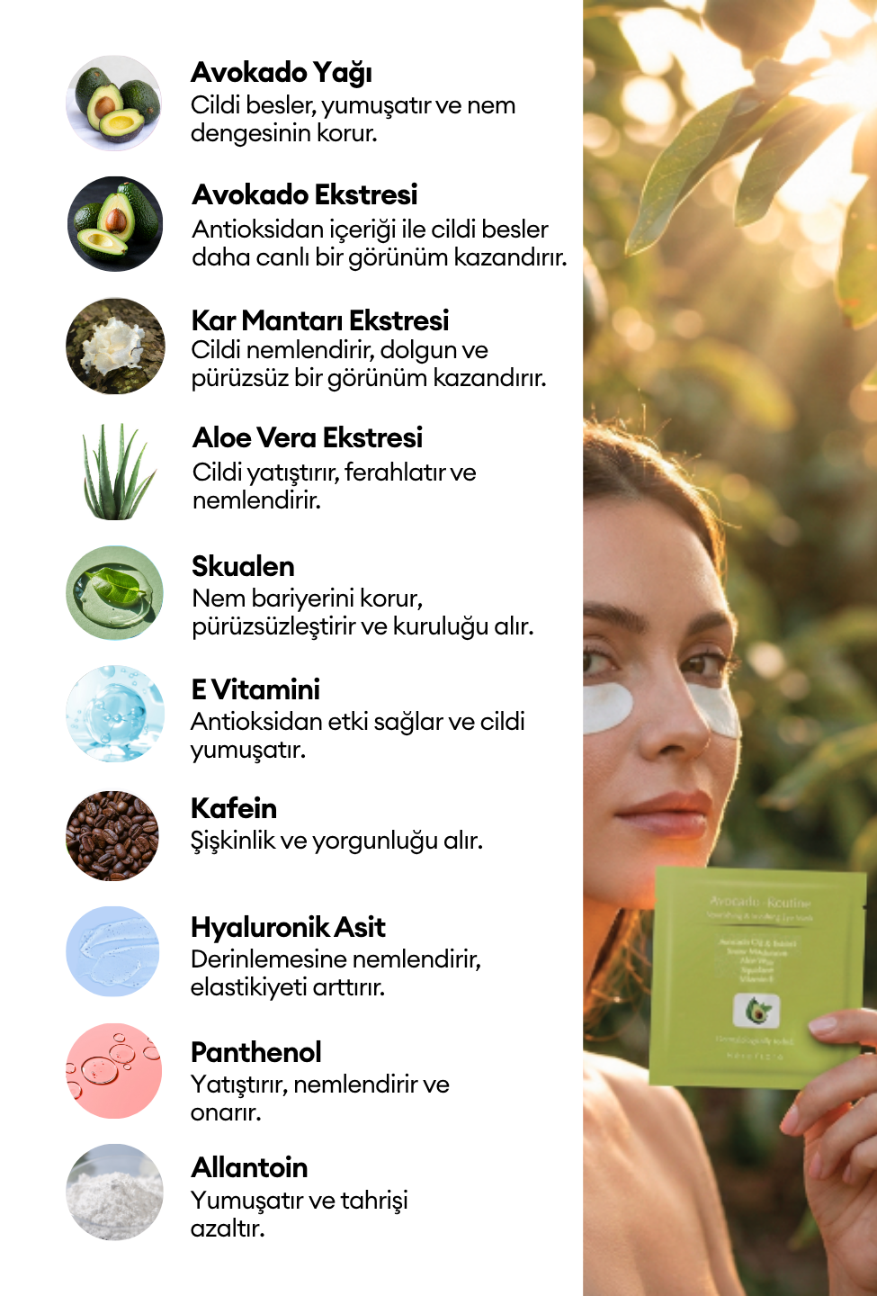 Avokado Routine Göz Maskesi 5'li
