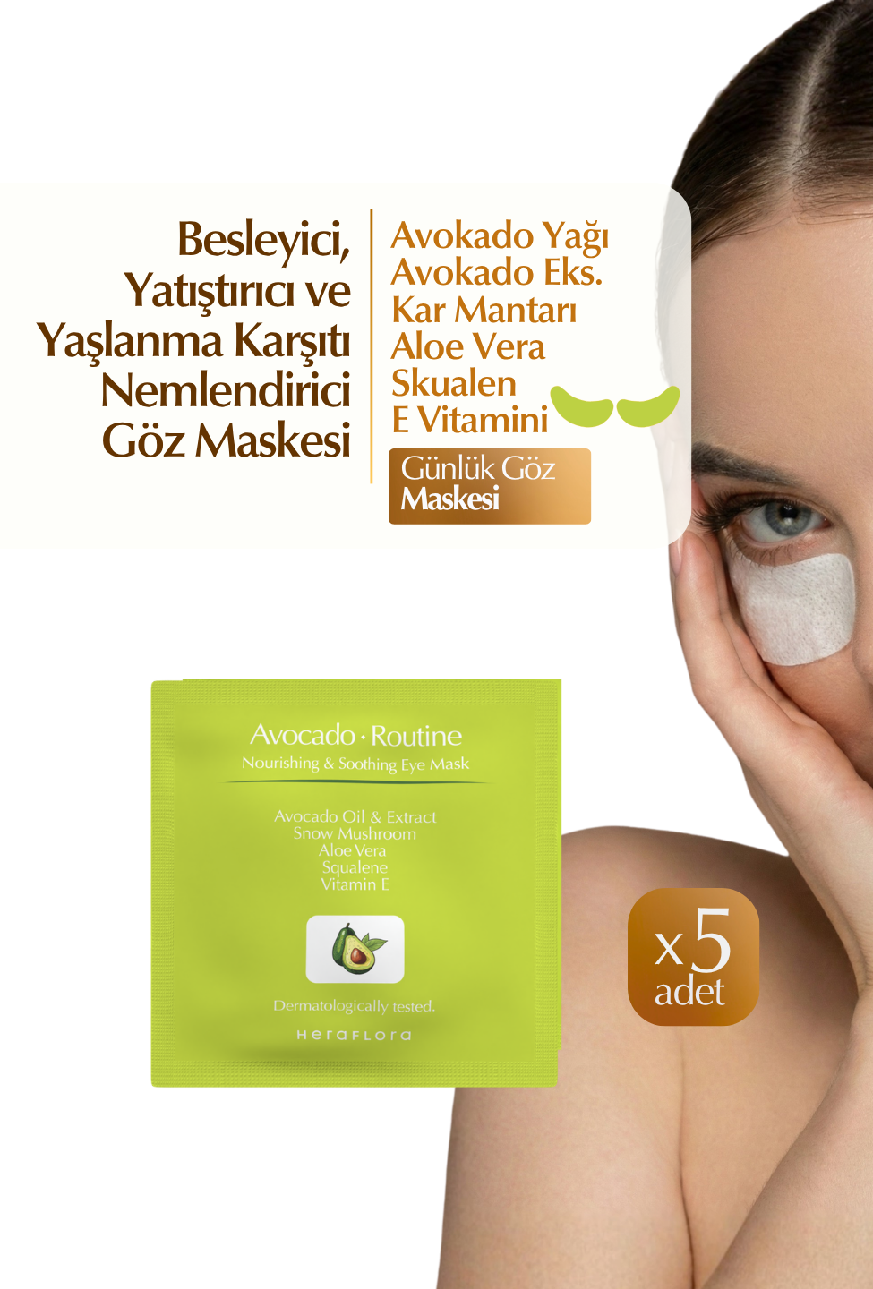 Avokado Routine Göz Maskesi 5'li