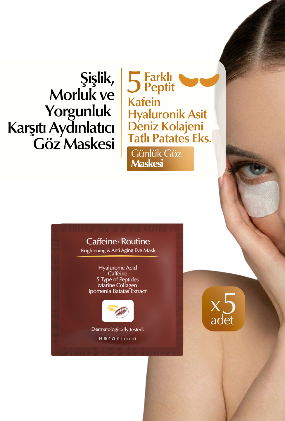 Caffeine Routine Göz Maskesi 5'li