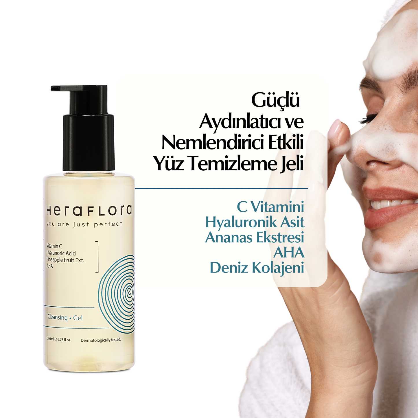 Yüz Temizleme Jeli Nemlendirici, Aydınlatıcı - 200 ml